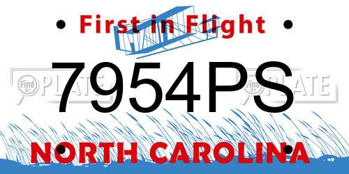 7954PS North Carolina License Plate