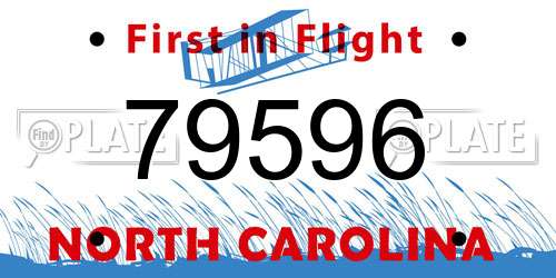 79596 North Carolina License Plate