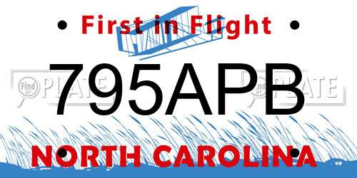 795APB North Carolina License Plate