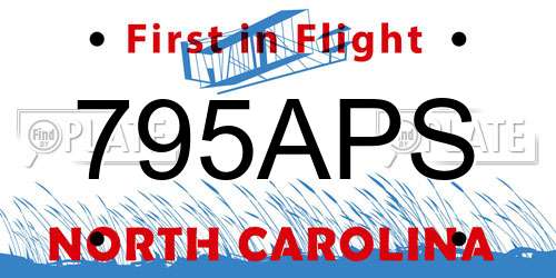 795APS North Carolina License Plate