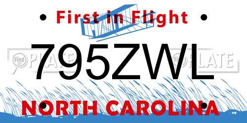 795ZWL North Carolina License Plate