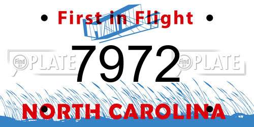 7972 North Carolina License Plate
