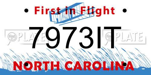 7973IT North Carolina License Plate