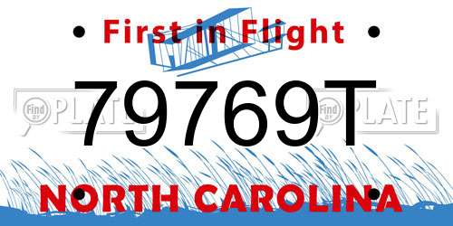 79769T North Carolina License Plate