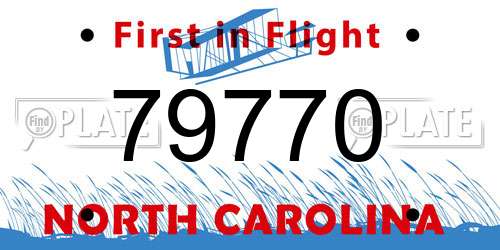 79770 North Carolina License Plate