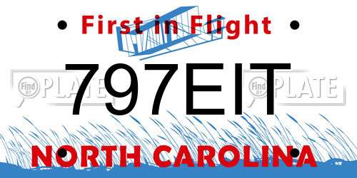 797EIT North Carolina License Plate