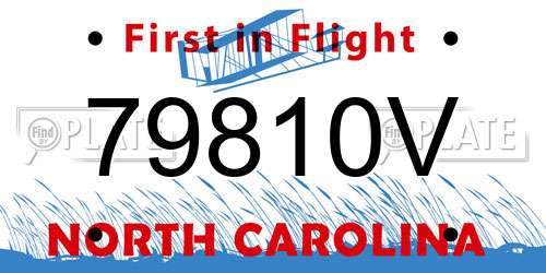 79810V North Carolina License Plate