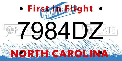 7984DZ North Carolina License Plate