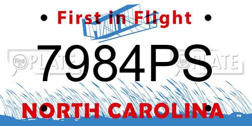 7984PS North Carolina License Plate