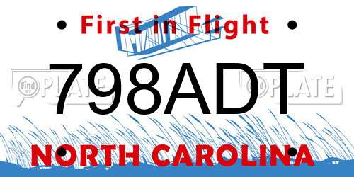 798ADT North Carolina License Plate