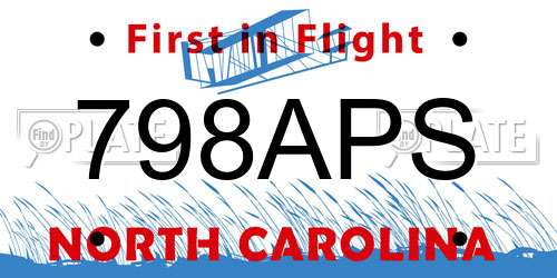 798APS North Carolina License Plate