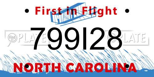 799I28 North Carolina License Plate