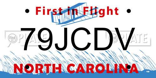 79JCDV North Carolina License Plate