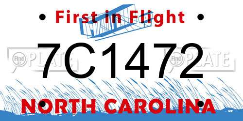 7C1472 North Carolina License Plate