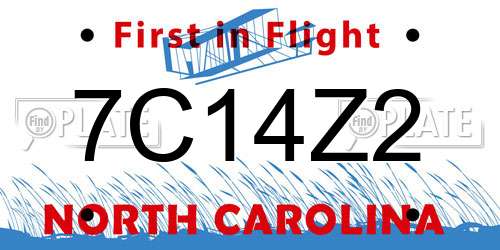 7C14Z2 North Carolina License Plate