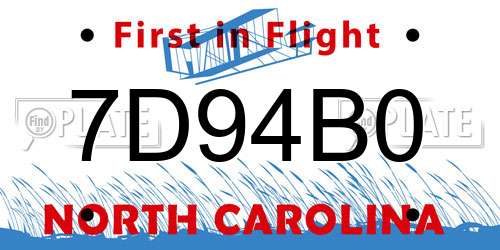 7D94B0 North Carolina License Plate