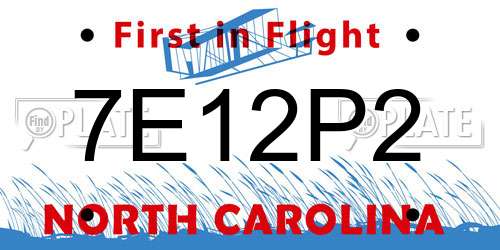 7E12P2 North Carolina License Plate