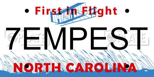 7EMPEST North Carolina License Plate