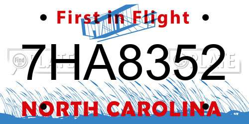 7HA8352 North Carolina License Plate