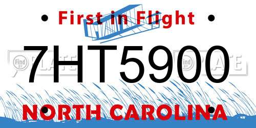 7HT5900 North Carolina License Plate