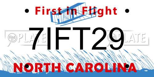 7IFT29 North Carolina License Plate