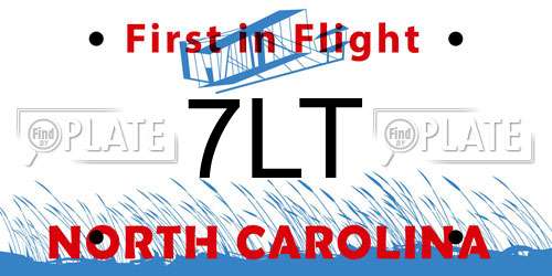 7LT North Carolina License Plate