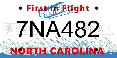 7NA482 North Carolina License Plate