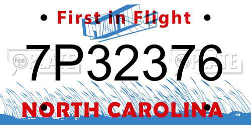 7P32376 North Carolina License Plate