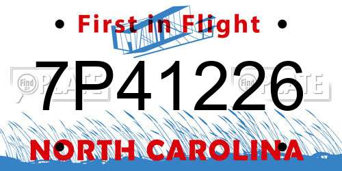 7P41226 North Carolina License Plate