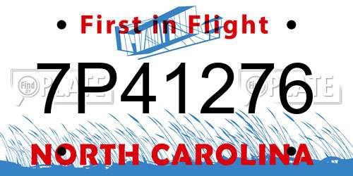 7P41276 North Carolina License Plate