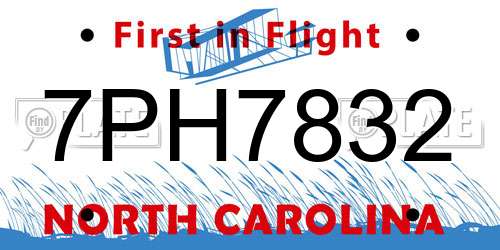 7PH7832 North Carolina License Plate