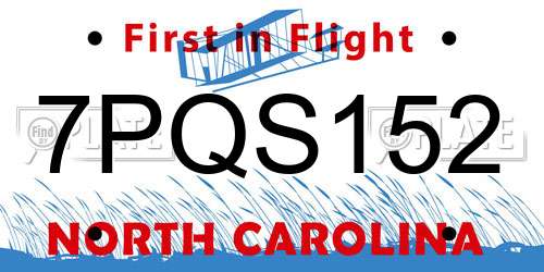 7PQS152 North Carolina License Plate