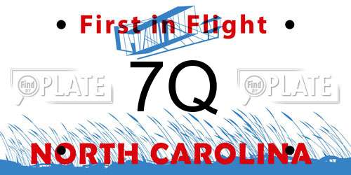 7Q North Carolina License Plate
