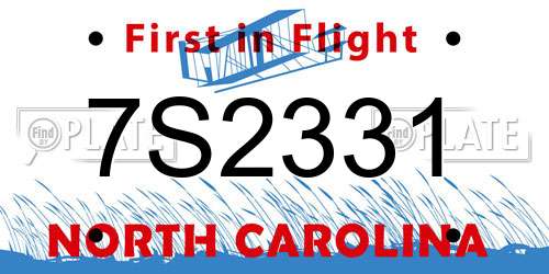 7S2331 North Carolina License Plate