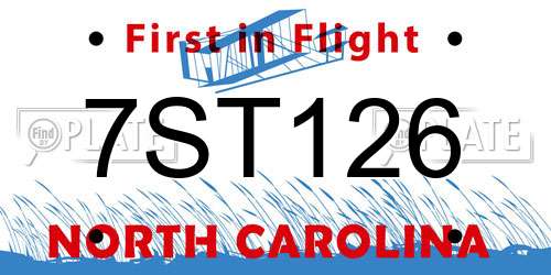 7ST126 North Carolina License Plate