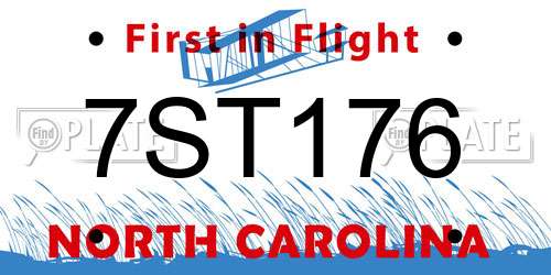 7ST176 North Carolina License Plate