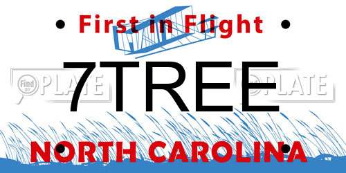 7TREE North Carolina License Plate