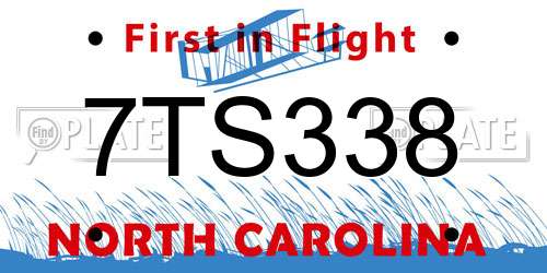 7TS338 North Carolina License Plate