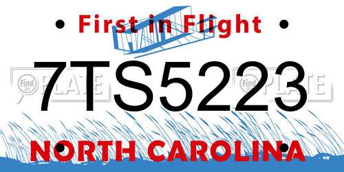 7TS5223 North Carolina License Plate