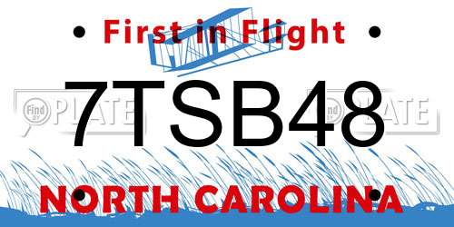 7TSB48 North Carolina License Plate