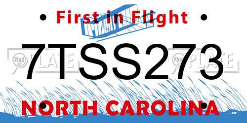 7TSS273 North Carolina License Plate