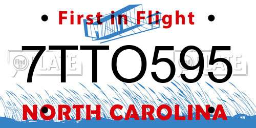 7TTO595 North Carolina License Plate