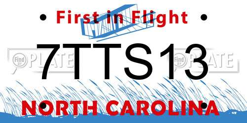 7TTS13 North Carolina License Plate