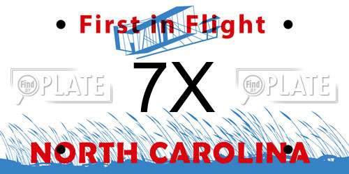 7X North Carolina License Plate