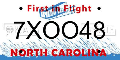 7XOO48 North Carolina License Plate
