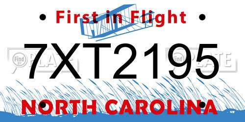 7XT2195 North Carolina License Plate
