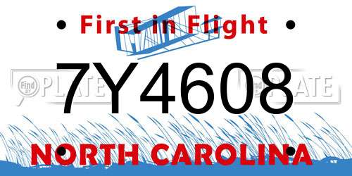 7Y4608 North Carolina License Plate