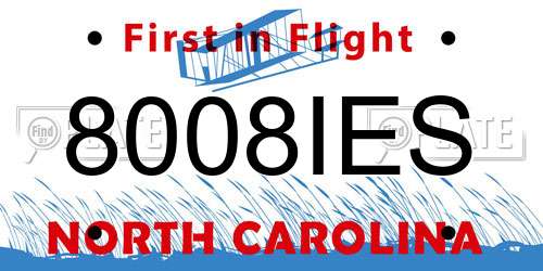 8008IES North Carolina License Plate