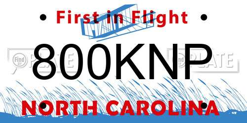 800KNP North Carolina License Plate