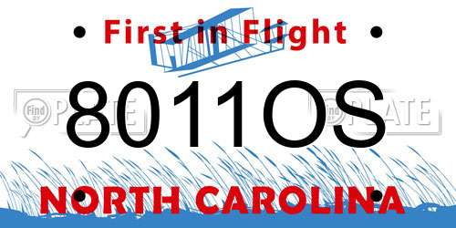 8011OS North Carolina License Plate